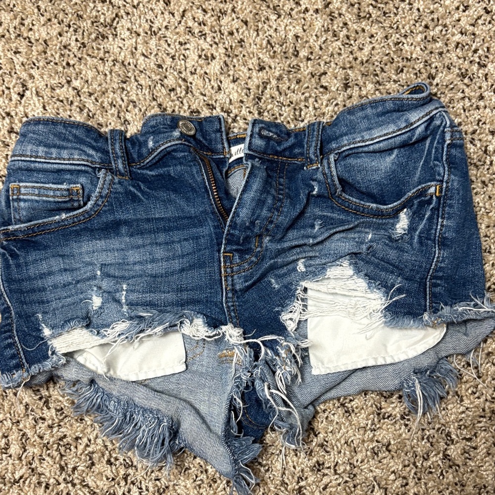 Blue Distressed Jean Shorts